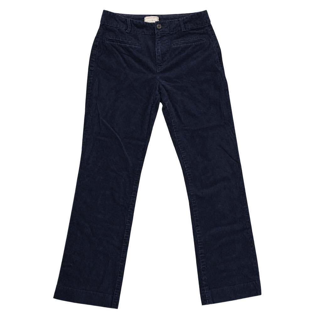 Anthropologie Essential Collection Corduroy Straight Leg Cropped Pants 2 Navy